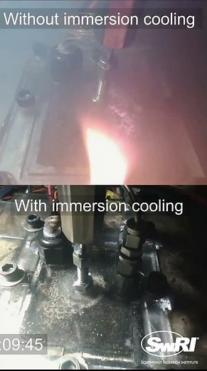 SwRI demonstrates EV battery abuse testing with and without immersion cooling