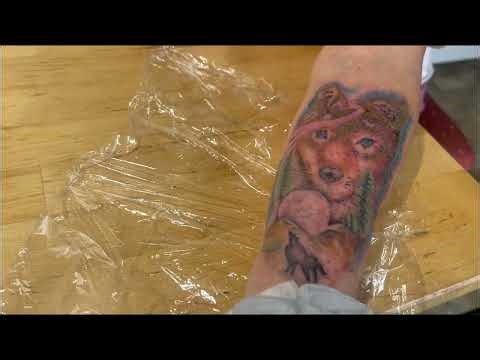 Wolf tattoo with UV ink