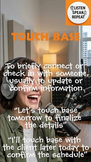 Touchbase :Learn how to use the phrase #englishshadowing #businessenglish