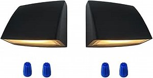 Low Voltage Landscape Lighting Deck LED Lights,Outdoor Stair Light Railing Fence Post Lights Cast Aluminum 5W 12-24V Weatherproof Black Finish 2 Packs