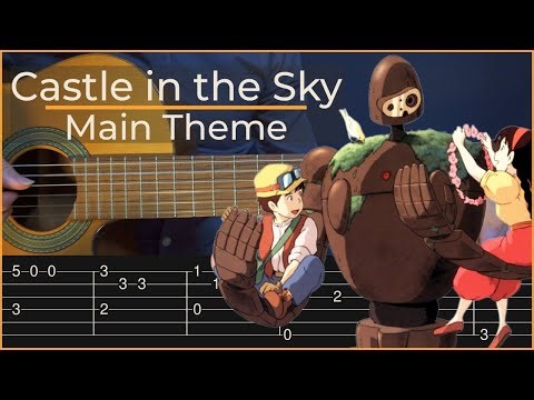 Castle in the Sky - Main Theme (Simple Guitar Tab)