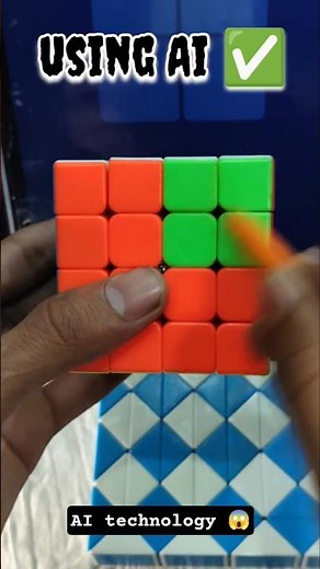 4by4 cube solve by using Ai 😱 l Ai tricks l #cube #shortclips #video
