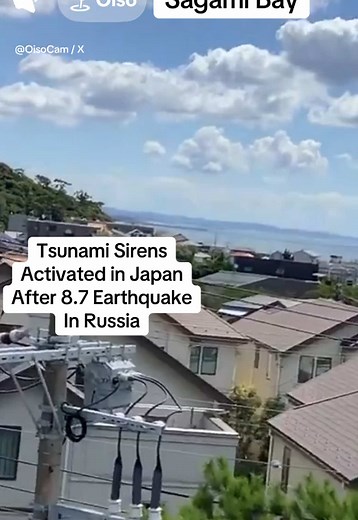 Tsunami Sirens in Japan After 8.8 Earthquake in Russia