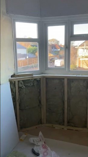 Insulating a bay window and plasterboard #building #woodworking #carpenter #insulation