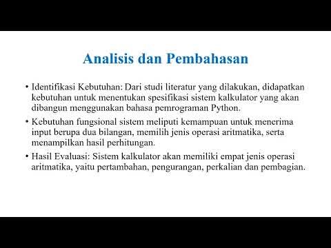 Pembuatan Kalkulator Menggunakan Perintah – Perintah Dasar Python