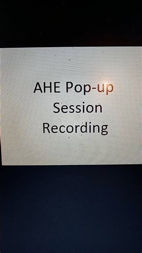 AHE Pop-up Sessions
