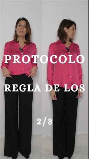 Protocolo y Etiqueta | María José Gómez y Verdú on Instagram: "La regla de los dos tercios es una de las claves silenciosas de la buena imagen. Consiste en dividir el cuerpo visualmente en dos partes desiguales: un tercio arriba y dos tercios abajo, o al revés. Cuando el look se reparte al 50%, la silueta se acorta y se vuelve pesada. Por eso funcionan tan bien los pantalones de tiro alto, las faldas largas, los zapatos que alargan la pierna o los tops más cortos. No es moda: es proporción. Vest