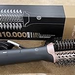 High-Speed 2-in-1 Blow Dryer Brush & Straightener - Ionic Ceramic, 110000 RPM Motor, Adjustable Heat & Cool Shot for Smoother Voluminous Hair