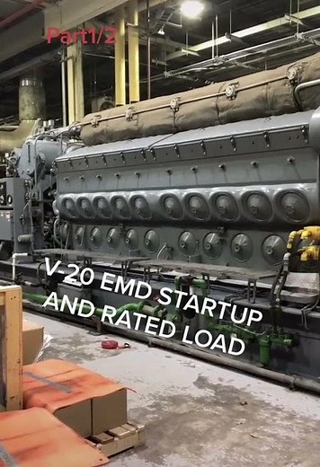 #awesome huge V20 EMD Generator Engine Start 👆 #EMD #diesel #marine #huge #tdi #viralshorts