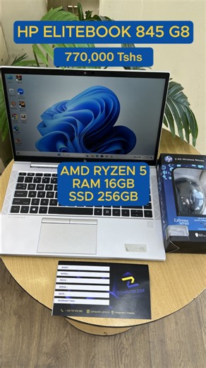 Laptop seller & accessories on Instagram: "*Hp Elitebook 845 G8 Notebook PC* 👇🏽Features AMD Ryzen 5 Pro 5650U With Radeon @ 2.30GHz (12CPUs) *Max Turbo Boost : Up to 4.0 GHz* 11th Generation processor 256GB Nvme SSD *16GB DDR4 RAM* 14.0” Size / Resolution: Full HD (1920 × 1080 pixels) Up to 4 hours battery life 🔋 Fingerprint sensor 🫆 🔐* *Graphics : AMD Radeon (TM) Graphics = 8GB* Display memory : *495MB* 1 Type C ports 2 USB A port Audio jack port HDMI port Price tsh 770,000/= only* Free in