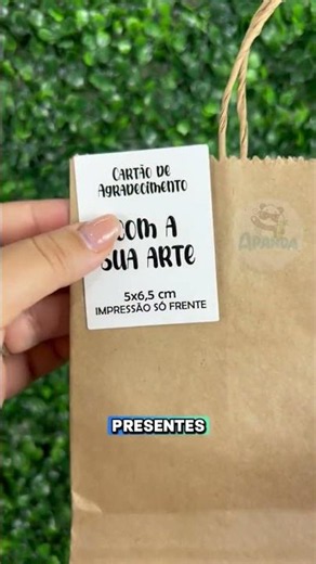 Cartãozinho de agradecimento personalizado com a SUA arte! 🎨🛍✨