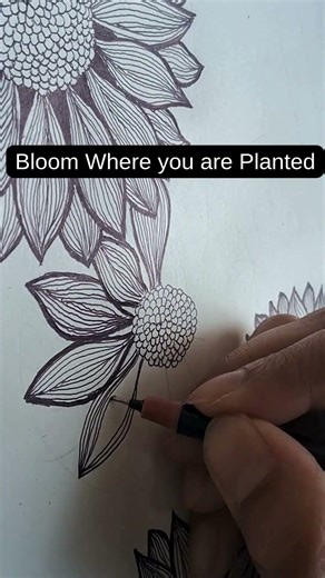 Bloom where you are planted ✨🌻 #sketching #youtuber #artistofyoutube