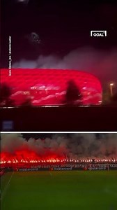 Wenn man die Pyro Show sogar von außen sieht 🔥🔥#fcbayern