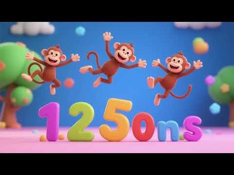 Number Fun with Jumping Monkeys | Counting Song for Kids & Nursery Rhyme
