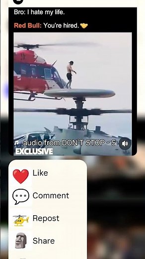 advertising of Red Bull |respect | see how he landed in helicopter#shorts #respect #redbull