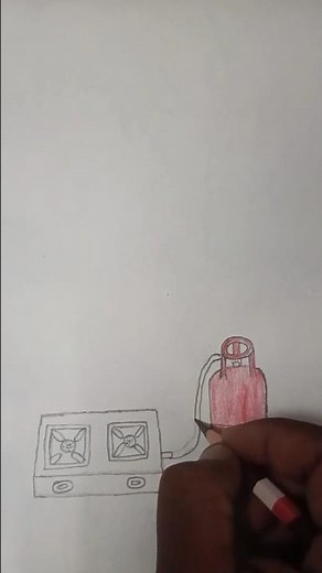 how to draw Cooktop and LPG gas cylinder #trending #art#drawing #ytshort #shortvideo