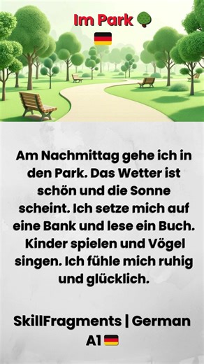 Easy German Story in the Park 🌳 (A1 Reading Practice) #germanpronunciation #germana1 #learngerman