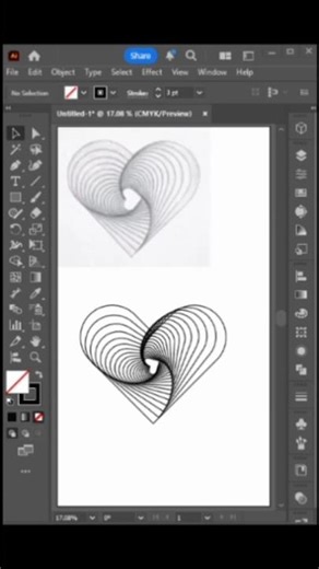 abstract heart shape in adobe illustrator #illustratortips #abstractshapes