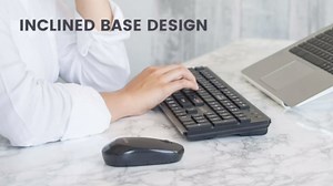 Perixx PERIDUO-717 Wireless Standard Keyboard and Mouse Combo-Set with Big Print Letter, Black, US English Layout