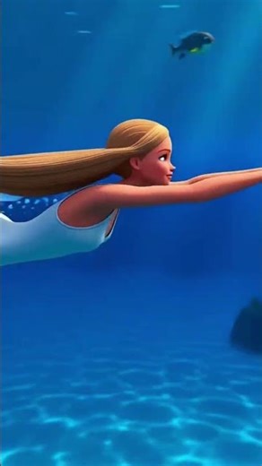 barbie diving into ocean🌊🌸 #barbiegirl #barbiemovie #barbiedoll #barbie #shortvideo #shorts #reels