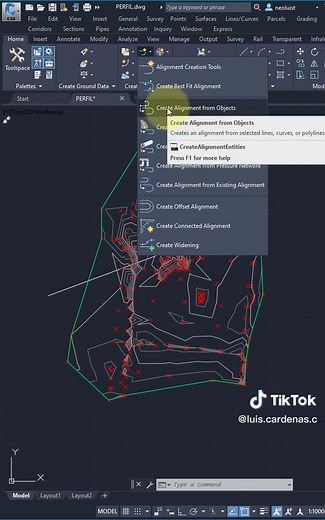 Perfil longitudinal en CIVIL3D #civil3d #cad #bim #ingenieria #arquitectura #topografia #autocad
