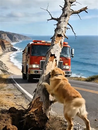 Golden Retriever Rescues Tortoise with Firefighter's Help