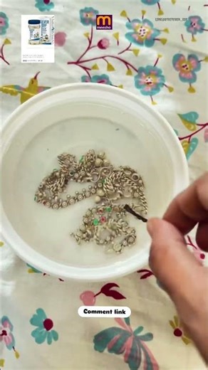 Silver items shining like new in seconds ✨ Best cleaner under ₹100 😍 #meeshofinds #silvercleaning #1
