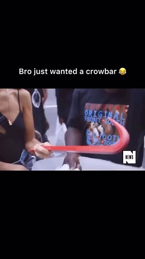 Real 📌A crowbar is a sturdy metal bar used for prying things open or pulling things apart. One end is usually curved with a flat, forked tip so it can slide under boards, nails, or tight edges. It’s a basic but pretty reliable hand tool you’d see in construction, moving work, or a job that needs leverage to lift or separate something. #reels #memes #funny | Daquan