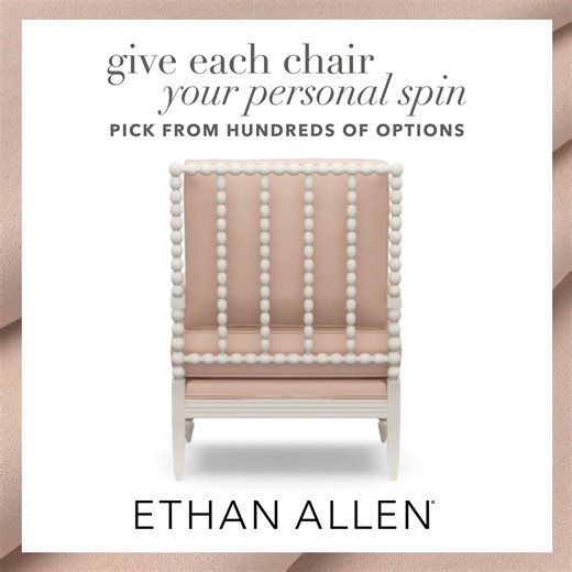 It’s the spring color challenge 💐🎨 and at Ethan Allen, we’re saying farewell to ordinary fabrics. Pick something sensational for your new seating—we’ll hand-tailor it just for you. | Ethan Allen