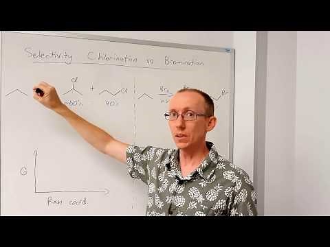 Selectivity in radical chlorination vs bromination of alkanes