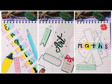 10 Subject Front Page Designs | Study Notebook Decoration Ideas ✨