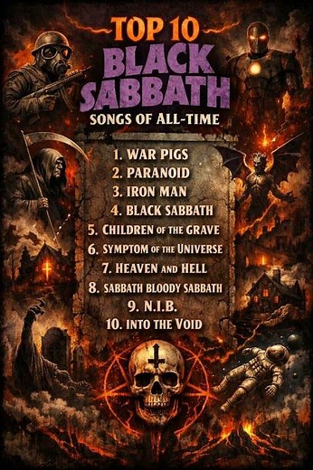 The Top Ten Black Sabbath songs of all time