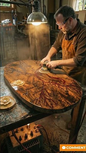 LIGHTNING SPLIT EPOXY TABLE | Deep Red Resin & Walnut | Full Build Process #epoxytable #woodworking