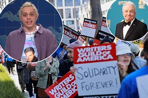 Writers' strike: Writers Guild of America East members picket in Manhattan