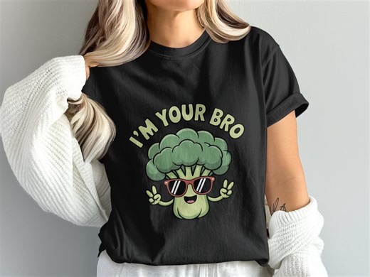 Broccoli Bro Digital, Funny Vegetable Art, Easy Download Design, Cool Broccoli Graphics, Cartoon Veggie, PNG for Commercial Use - Etsy