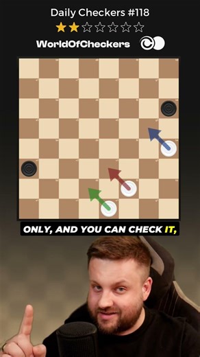Do you see the edge? 👀 ⚪⚫ ⭐2/7 | Daily Checkers #118