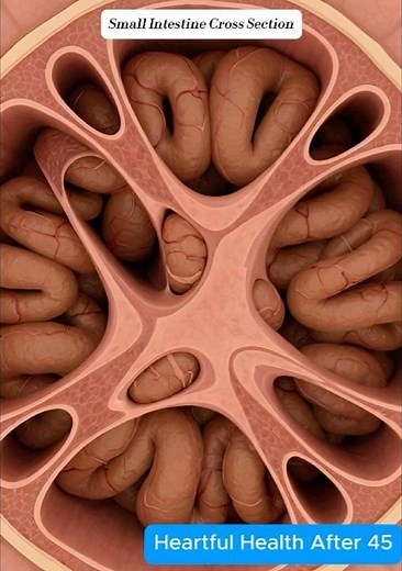 Small Intestine Cross Section | 3D Digestive System Animation | Hearful Health After 45 #shorts