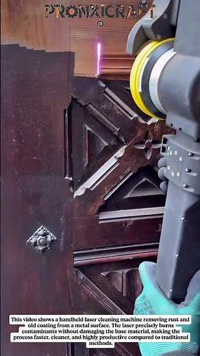 Powerful Laser Rust Removal on Metal Gate | Industrial Cleaning Technology