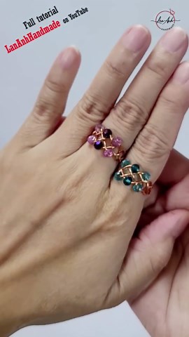 4-strand braid ring - Free tutorial video link above the title #shortsvideo #diy #handmade
