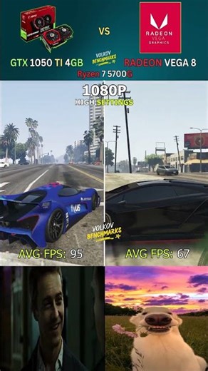 GTX 1050 TI vs VEGA 8 — Which One Struggles? #pcgaming #shorts