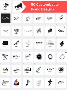 Piano Clipart - 50 Customizable Music Designs (digital Download) - Etsy