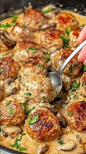 Creamy Mushroom Chicken Meatballs By Madison