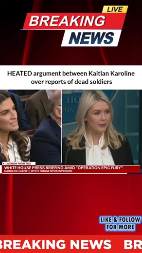 heated argument between kaitlan karoline over reports of de-ad soldiers #kaitlankaroline #trump #iran #usa #usanews