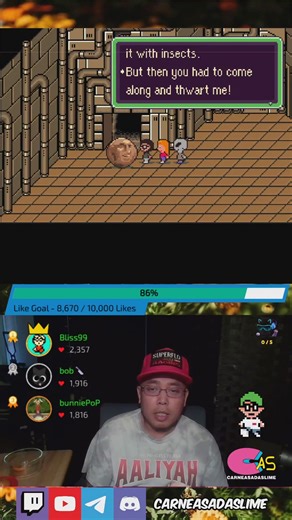 Mother 2 rom hack Colinbound. The moon sprite from the underworld shows up as the boss Brock in the Belch Factory area, and he’s terrified of a Krusty the Clown doll. Absolute madness. #Mother2 #EarthBound #Colinbound #RomHack #BossFight