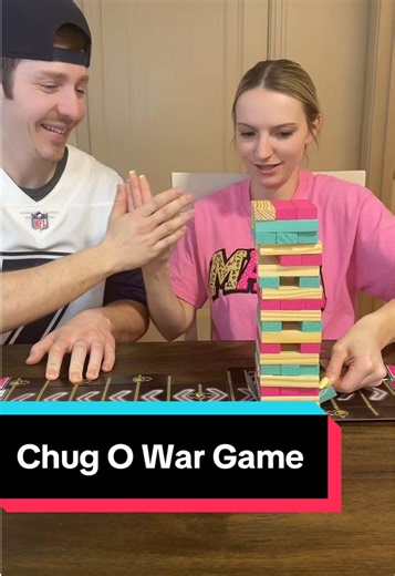 Sliding Jenga Chaos: Chug O War Challenge