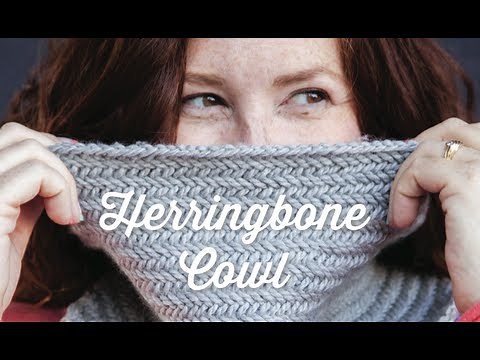 Knit Herringbone Cowl with pattern | 1 Hour Project Knitting Tutorial with Stefanie Japel