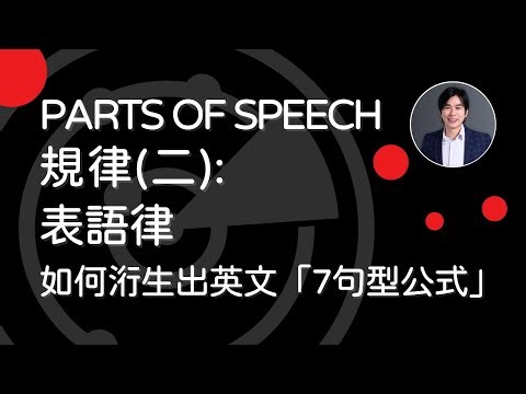 Parts of Speech 律: 表語律 Predicative (如何洐生英語【7句型】公式)