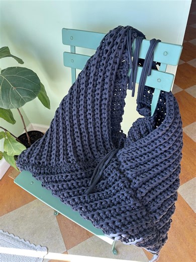Handmade Crochet Oversized Triangle Shoulder Tote - Etsy