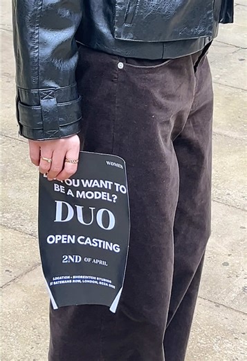 Do you want to be a model? This is your chance to get noticed! DUO OPEN CASTING | 2ND OF APRIL 🤍 SHOREDITCH STUDIOS 37 BATEMANS ROW, LONDON, EC2A 3HH #duo #model #opencasting #modellingagency