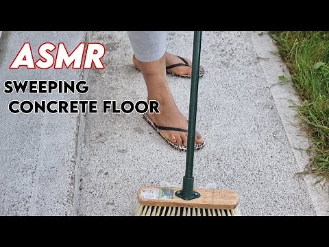 ASMR Sweeping, Scrubbing & washing the Concrete floor outside the Garden With Brush | No Talking